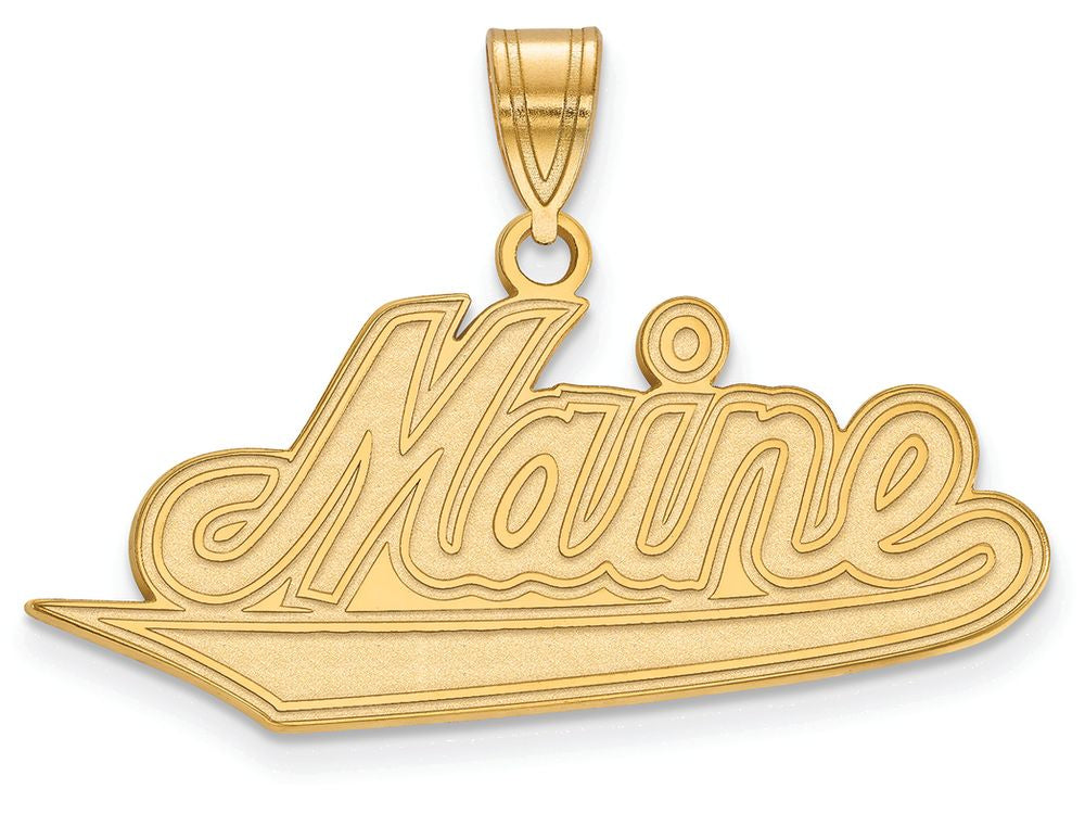 10k Yellow Gold Logoart University Of Maine Large Pendant