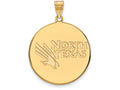 10k Yellow Gold Logoart University Of North Texas Extra Large  Disc Pendant
