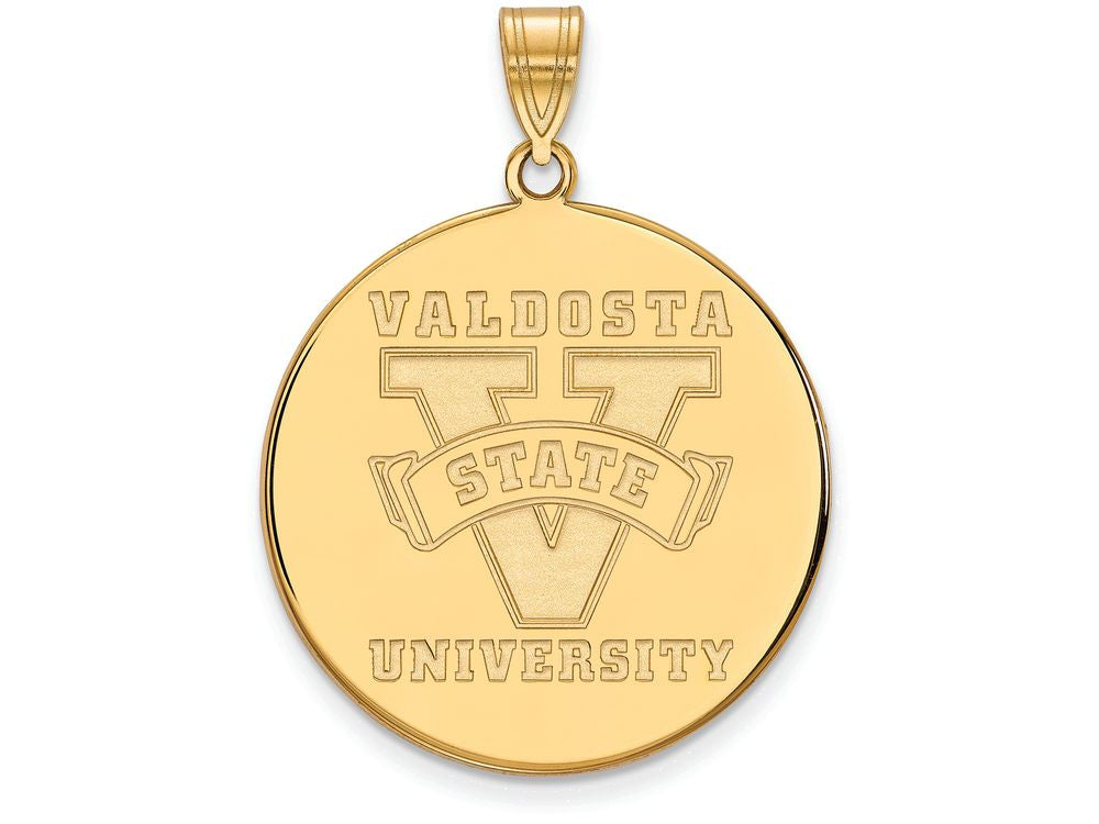 10k Yellow Gold Logoart Valdosta State University Extra Large  Disc Pendant