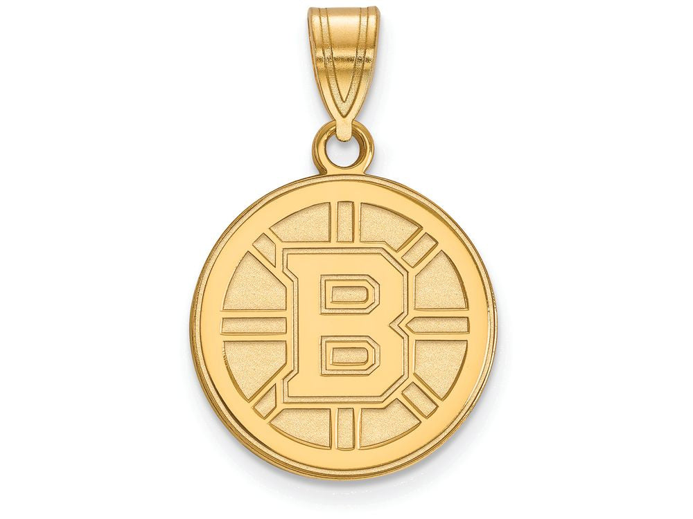 10k Yellow Gold Nhl Logoart Boston Bruins Medium Pendant