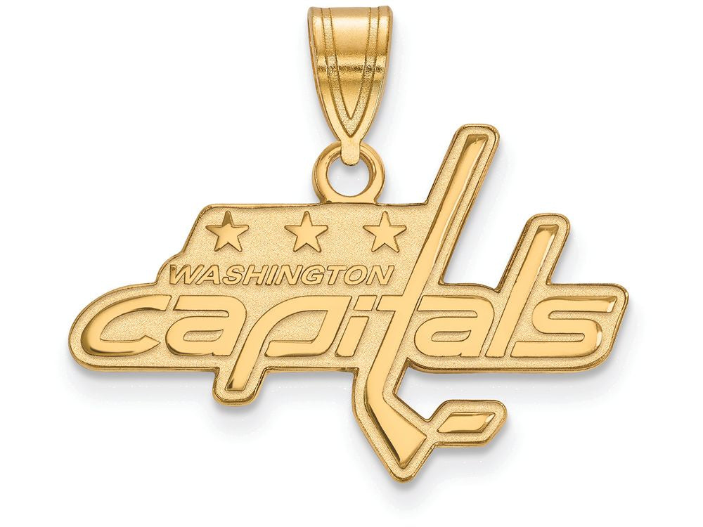 10k Yellow Gold Nhl Logoart Washington Capitals Medium Pendant