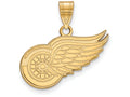 10k Yellow Gold Nhl Logoart Detroit Red Wings Medium Pendant