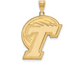 10k Yellow Gold Logoart Tulane University Extra Large  Pendant