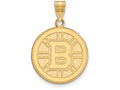 10k Yellow Gold Nhl Logoart Boston Bruins Large Pendant