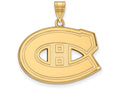 10k Yellow Gold Nhl Logoart Montreal Canadiens Large Pendant