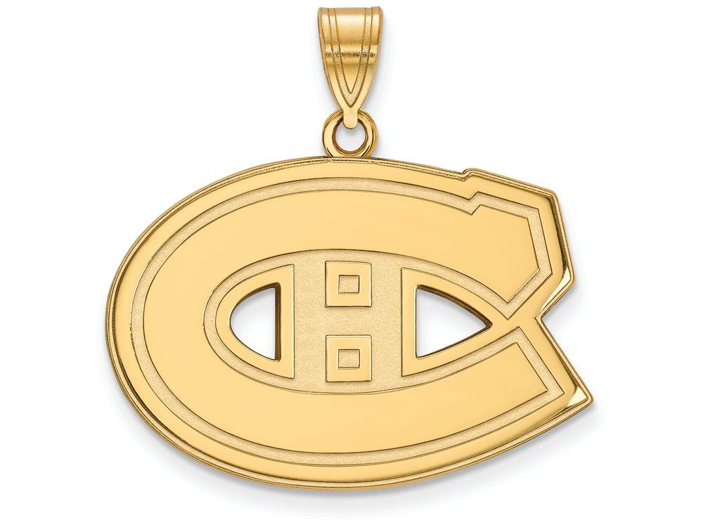 10k Yellow Gold Nhl Logoart Montreal Canadiens Large Pendant