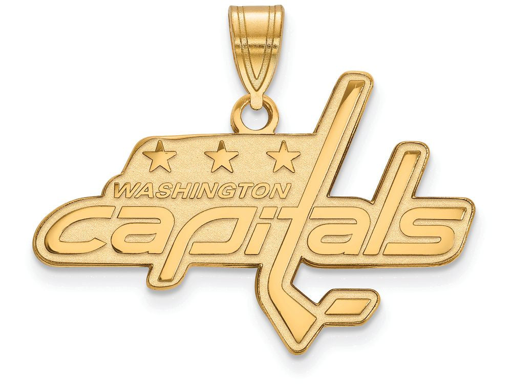 10k Yellow Gold Nhl Logoart Washington Capitals Large Pendant