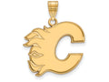 10k Yellow Gold Nhl Logoart Calgary Flames Large Pendant