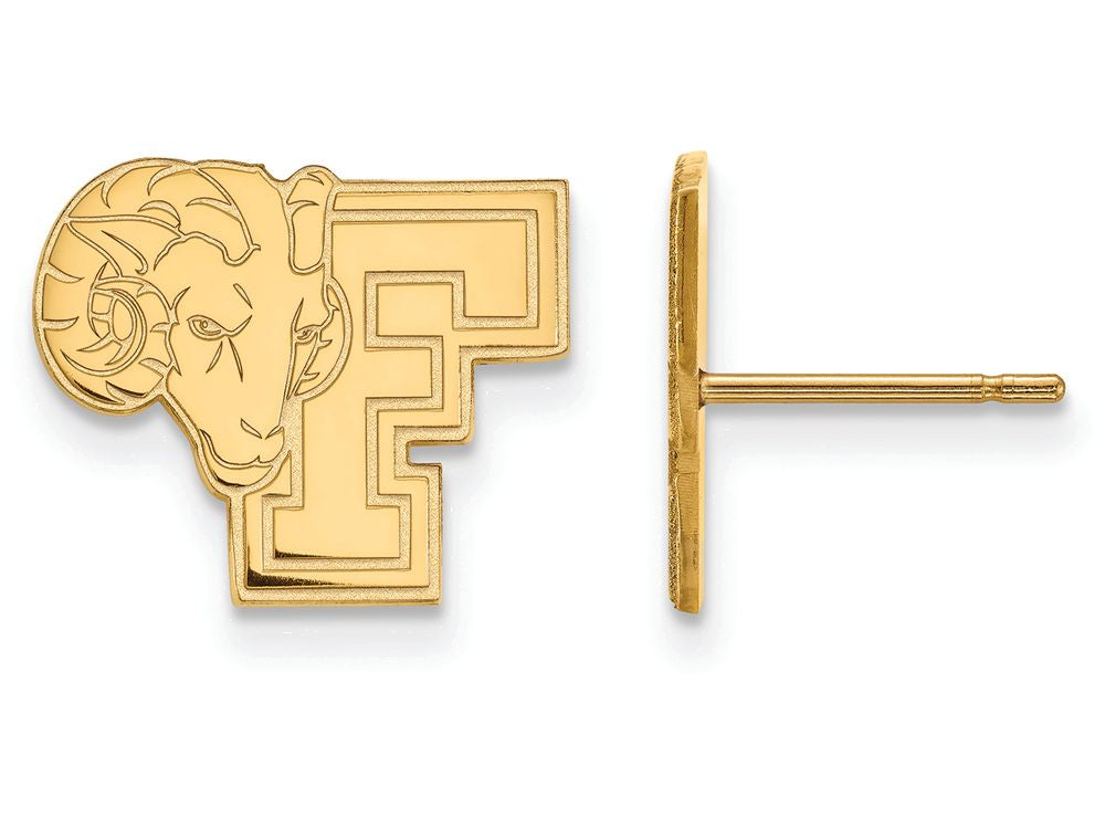 10k Yellow Gold Logoart Fordham University Small Post Earrings