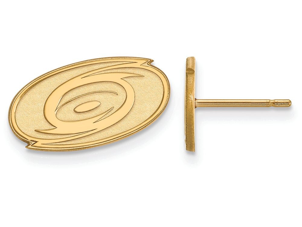 10k Yellow Gold Nhl Logoart Carolina Hurricanes Extra Small Post Earrings