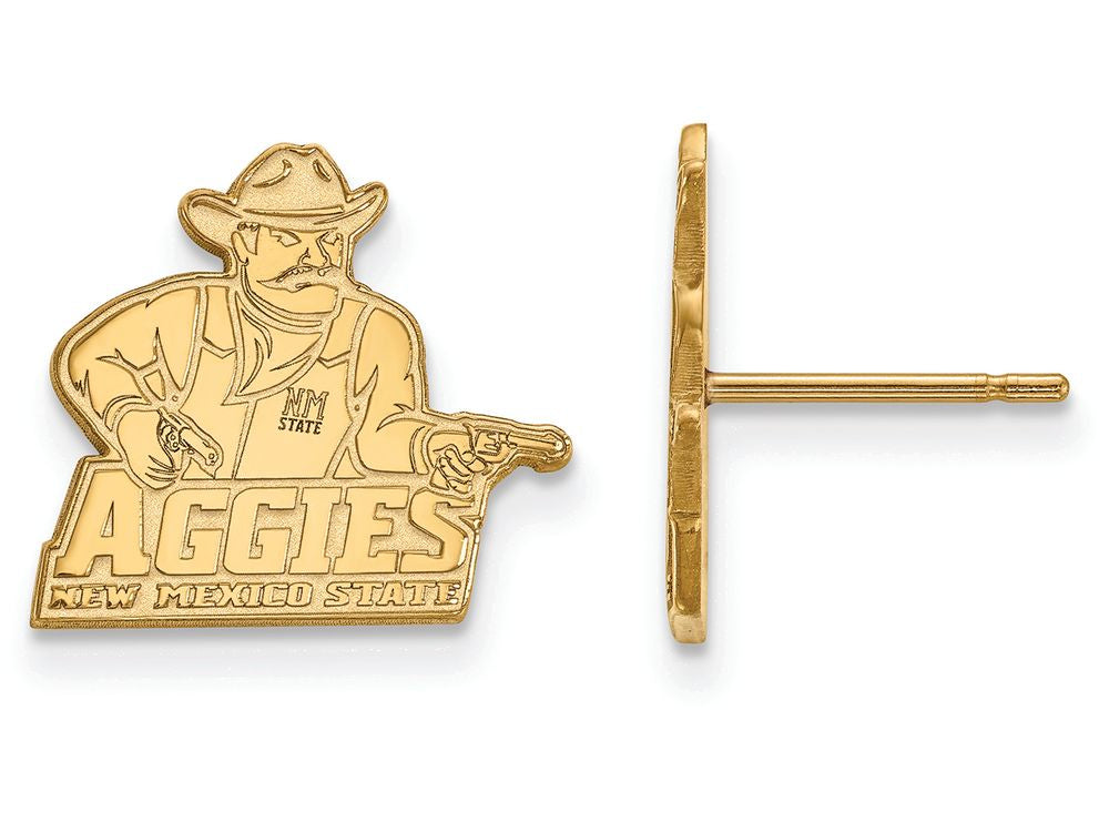 10k Yellow Gold Logoart New Mexico State University Small Post Earrings