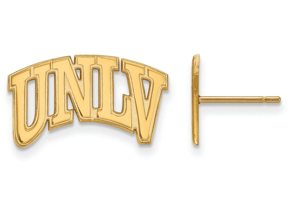 10k Yellow Gold Logoart University Of Nevada Las Vegas Small Post Earrings