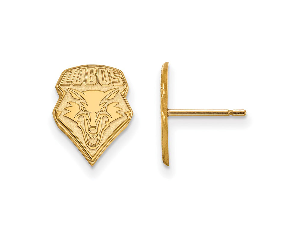10k Yellow Gold Logoart University Of New Mexico Small Post Earrings