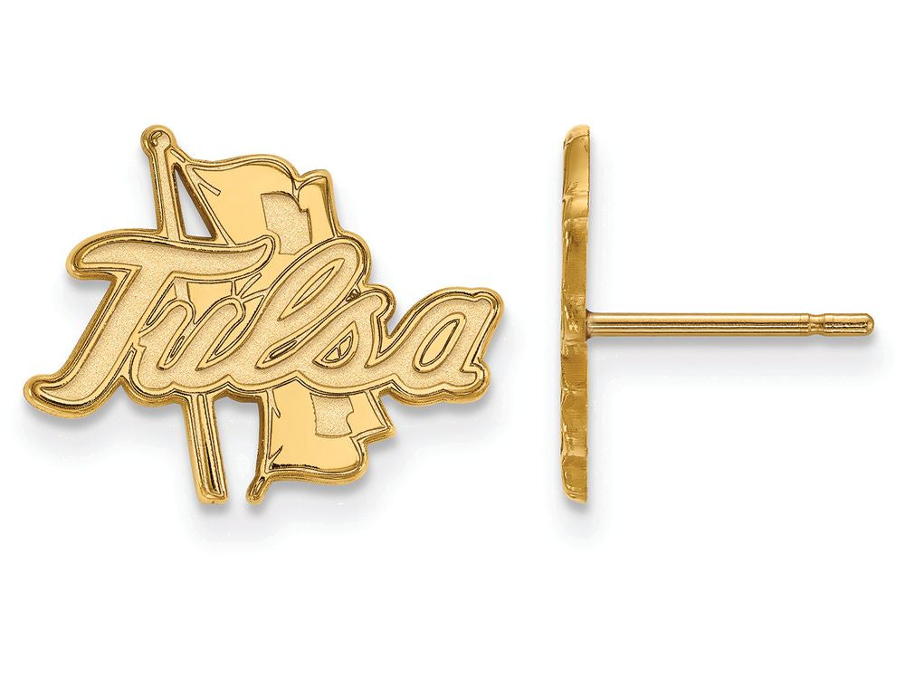 10k Yellow Gold Logoart The University Of Tulsa Small Post Earrings