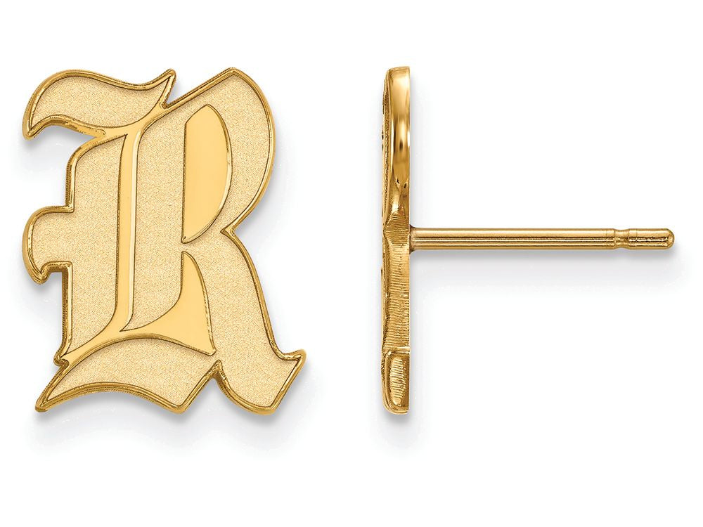 10k Yellow Gold Logoart Rice University Small Post Earrings