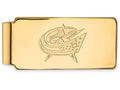 10k Yellow Gold Nhl Logoart Columbus Blue Jackets Money Clip