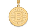 10k Yellow Gold Nhl Logoart Boston Bruins Extra Large  Pendant