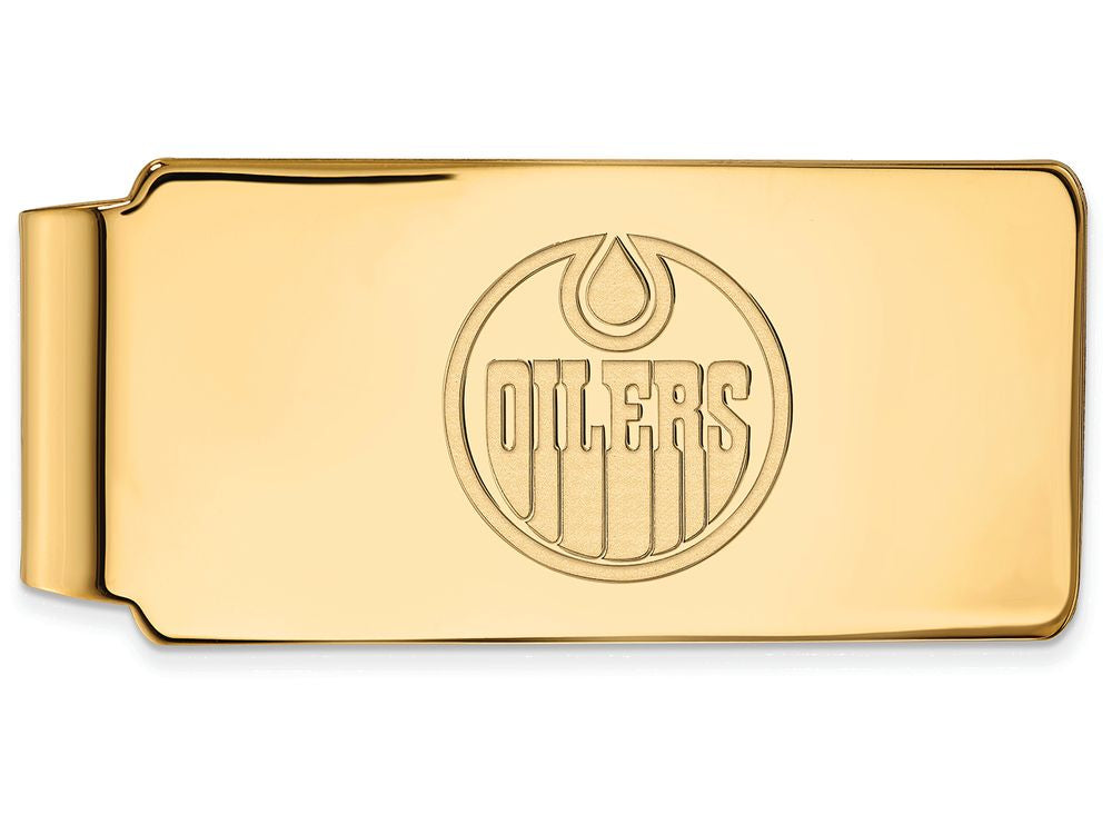 10k Yellow Gold Nhl Logoart Edmonton Oilers Money Clip