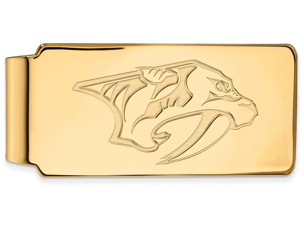 10k Yellow Gold Nhl Logoart Nashville Predators Money Clip