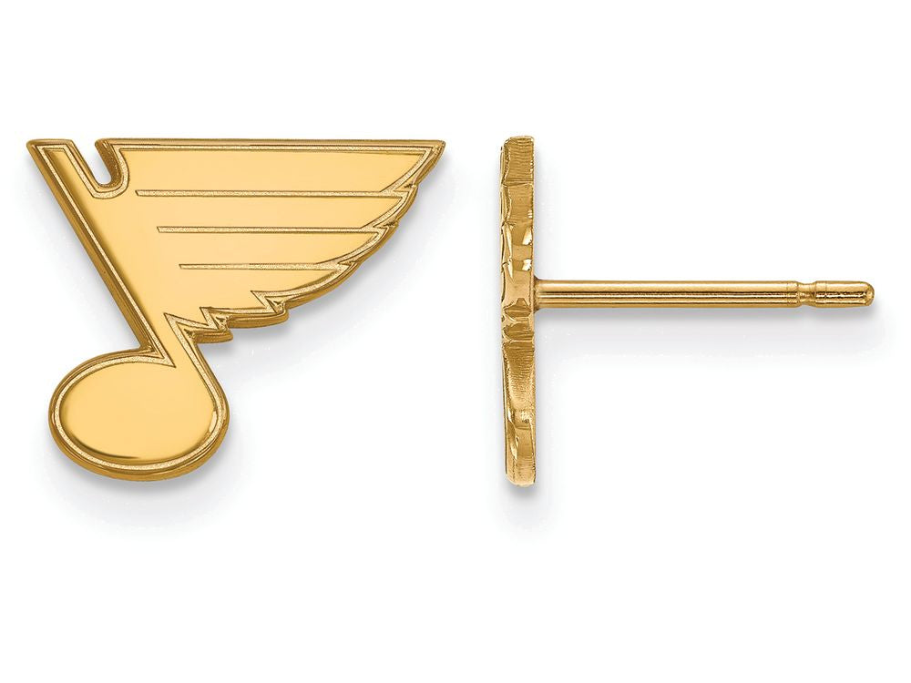 10k Yellow Gold Nhl Logoart St. Louis Blues Extra Small Post Earrings