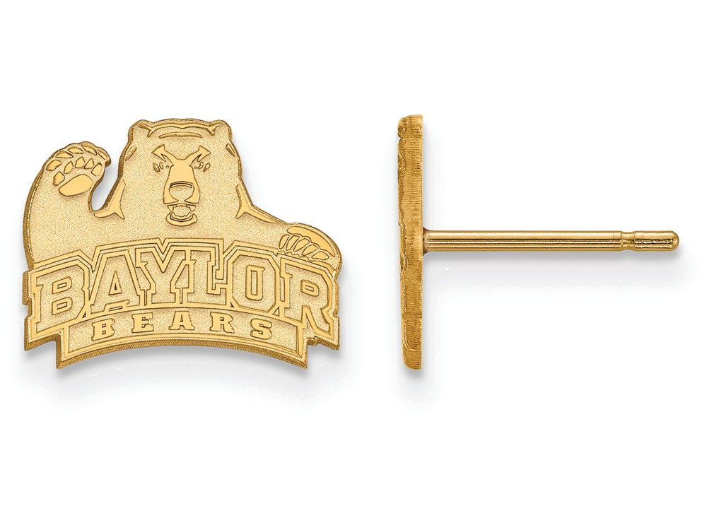 10k Yellow Gold Logoart Baylor University Extra Small Post Earrings