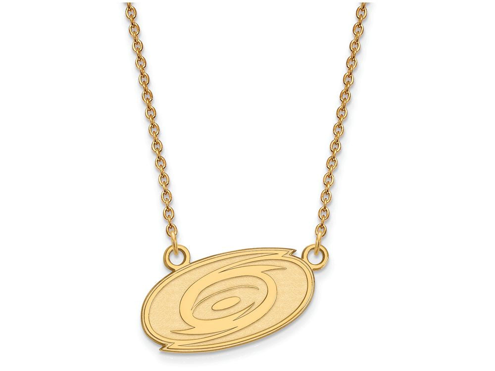 10k Yellow Gold Nhl Logoart Carolina Hurricanes Small Pendant Necklace