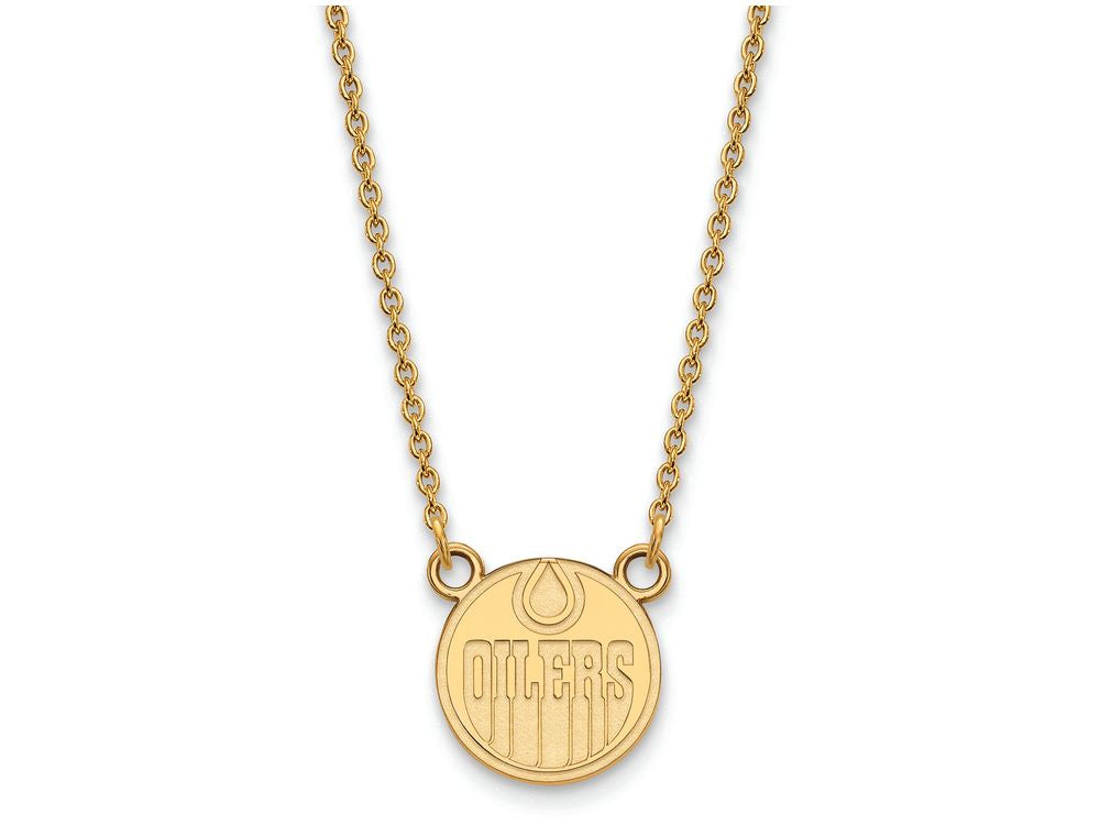 10k Yellow Gold Nhl Logoart Edmonton Oilers Small Pendant Necklace