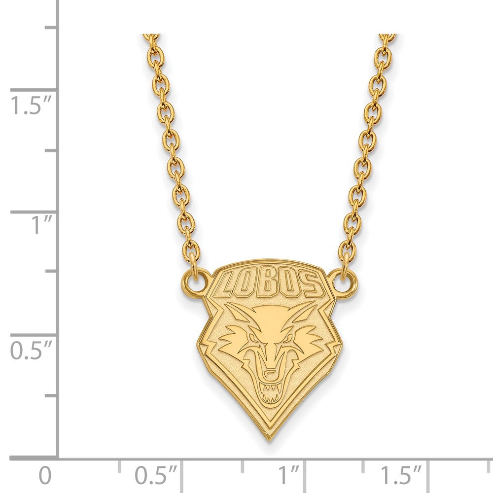 10k Yellow Gold Logoart University Of New Mexico Large Pendant Necklace