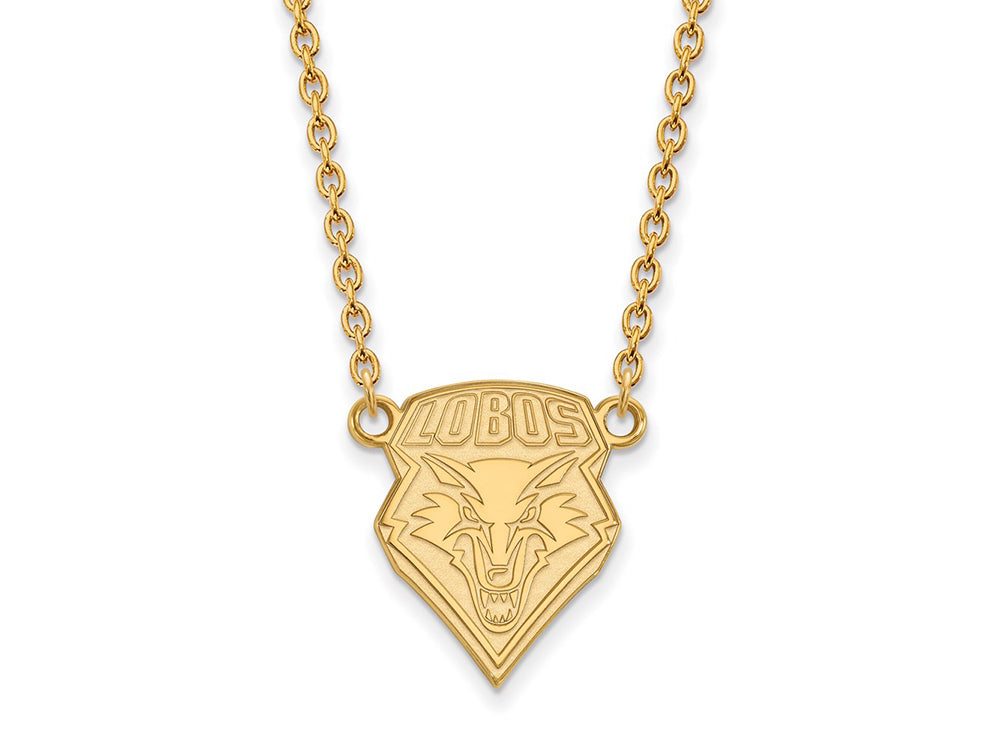 10k Yellow Gold Logoart University Of New Mexico Large Pendant Necklace
