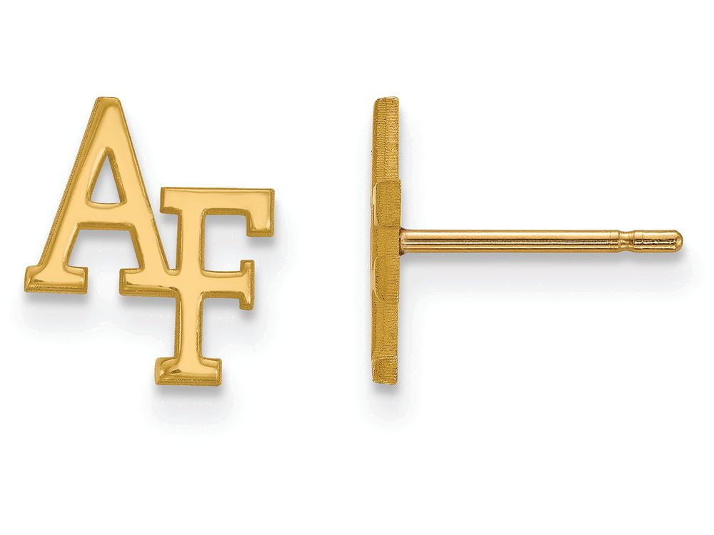Logoart 10k Yellow Gold US Air Force Academy Laser Cut Extra Small Post Earrings 8 x 9mm