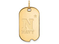 10k Yellow Gold Logoart Navy Small Dog Tag Pendant Necklace