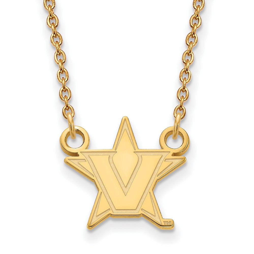 10k Yellow Gold Logoart Vanderbilt University Small Pendant Necklace