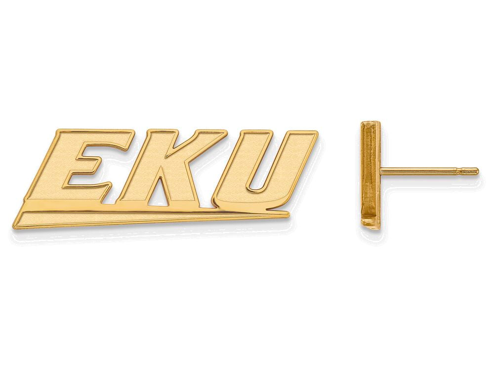 10k Yellow Gold Logoart Eastern Kentucky University Small Post Earrings
