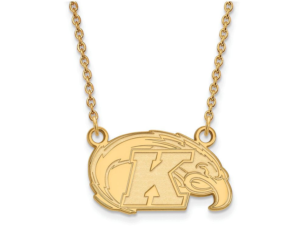 10k Yellow Gold Logoart Kent State University Small Pendant Necklace