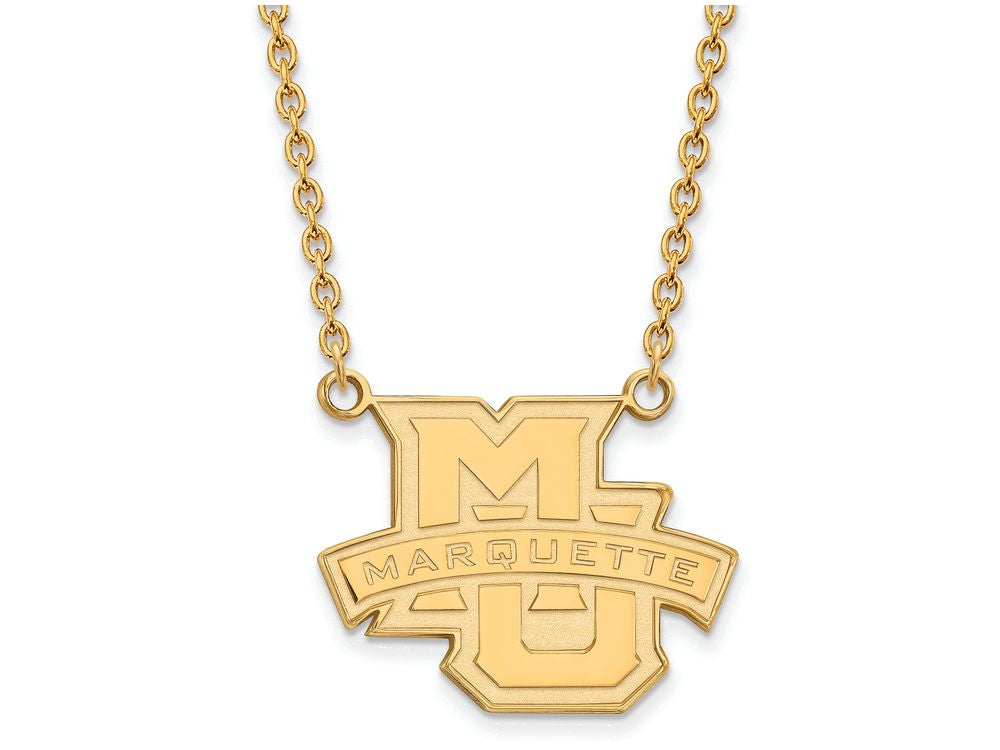 10k Yellow Gold Logoart Marquette University Large Pendant Necklace