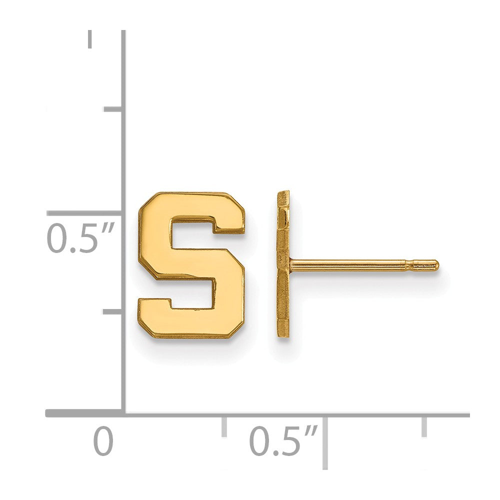 10k Yellow Gold Logoart Michigan State University Extra Small Post Earrings