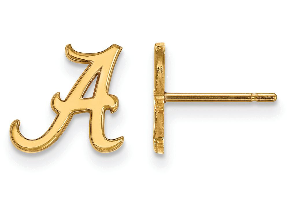 10k Yellow Gold Logoart University Of Alabama Extra Small Post Earrings