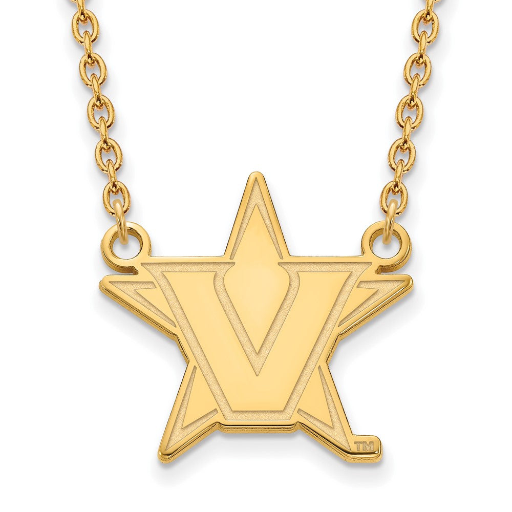 10k Yellow Gold Logoart Vanderbilt University Large Pendant Necklace