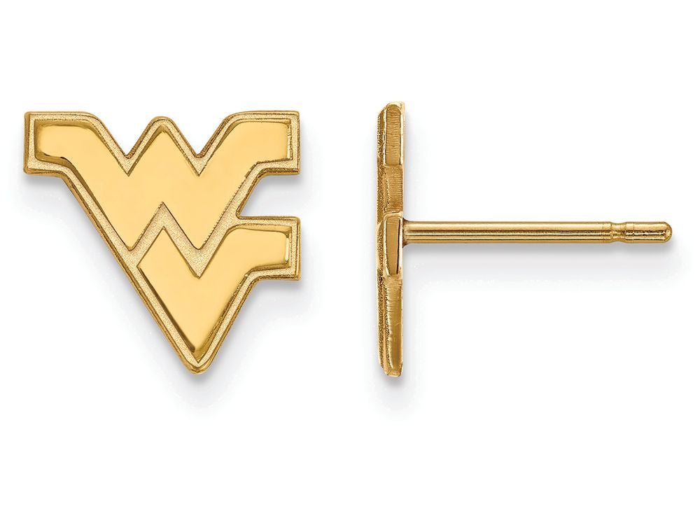 10k Yellow Gold Logoart West Virginia University Extra Small Post Earrings