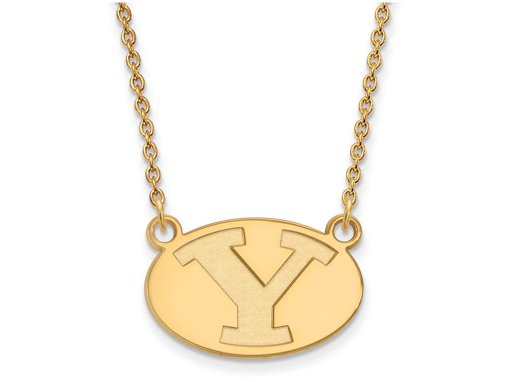 10k Yellow Gold Logoart Brigham Young University Small Pendant Necklace