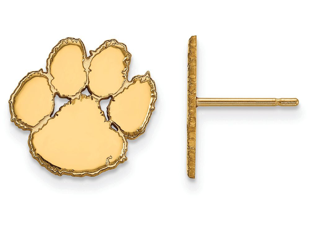 10k Yellow Gold Logoart Clemson University Small Post Earrings