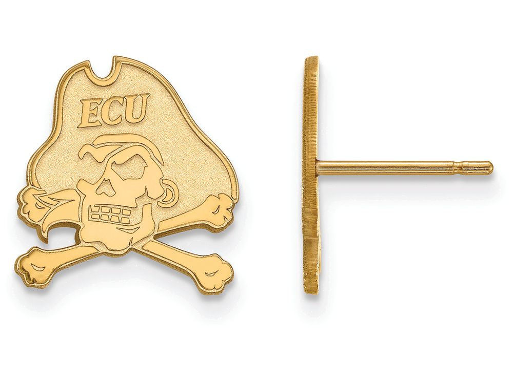 10k Yellow Gold Logoart East Carolina University Small Post Earrings