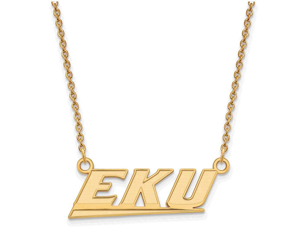 10k Yellow Gold Logoart Eastern Kentucky University Small Pendant Necklace