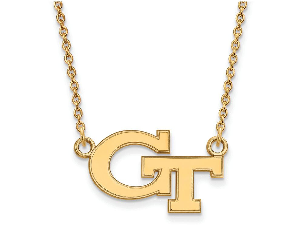 10k Yellow Gold Logoart Georgia Institute Of Technology Small Pendant Necklace
