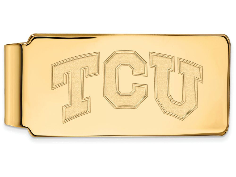 10k Yellow Gold Logoart Texas Christian University Money Clip