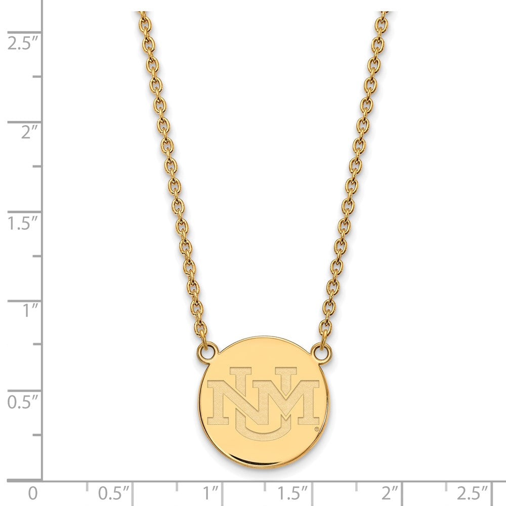 10k Yellow Gold Logoart University Of New Mexico Large Pendant Necklace