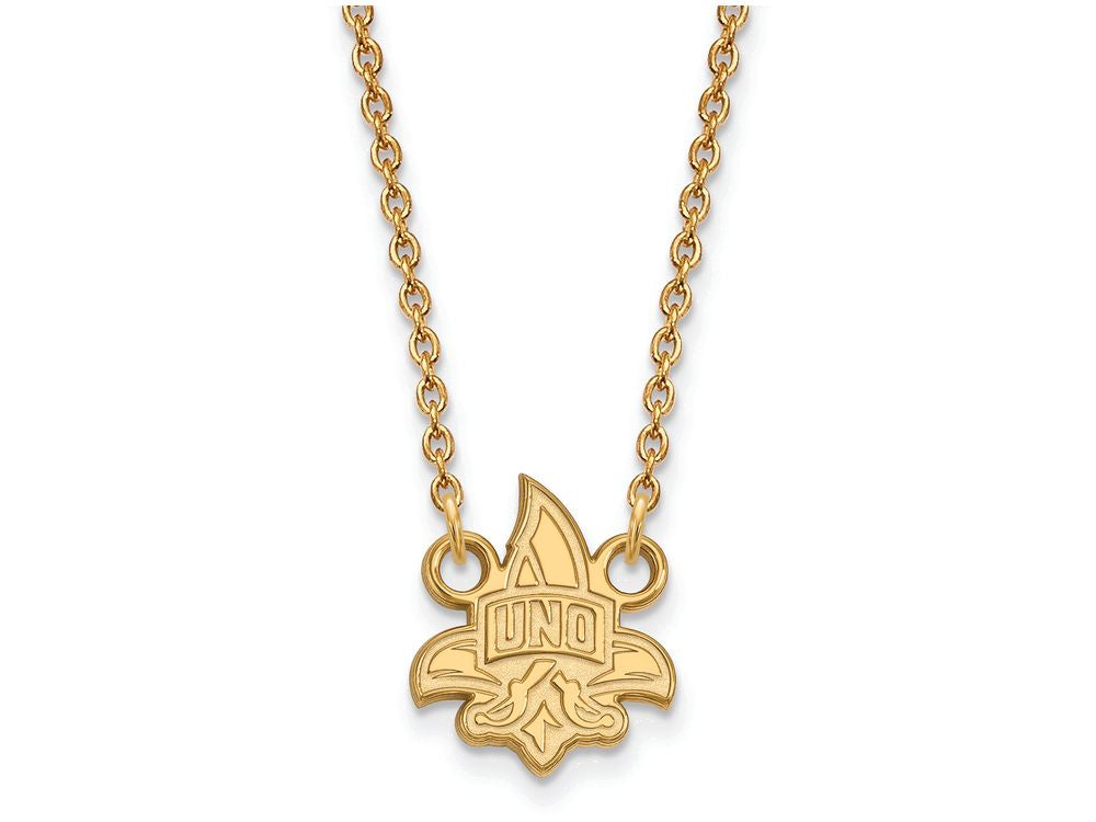 10k Yellow Gold Logoart University Of New Orleans Small Pendant Necklace