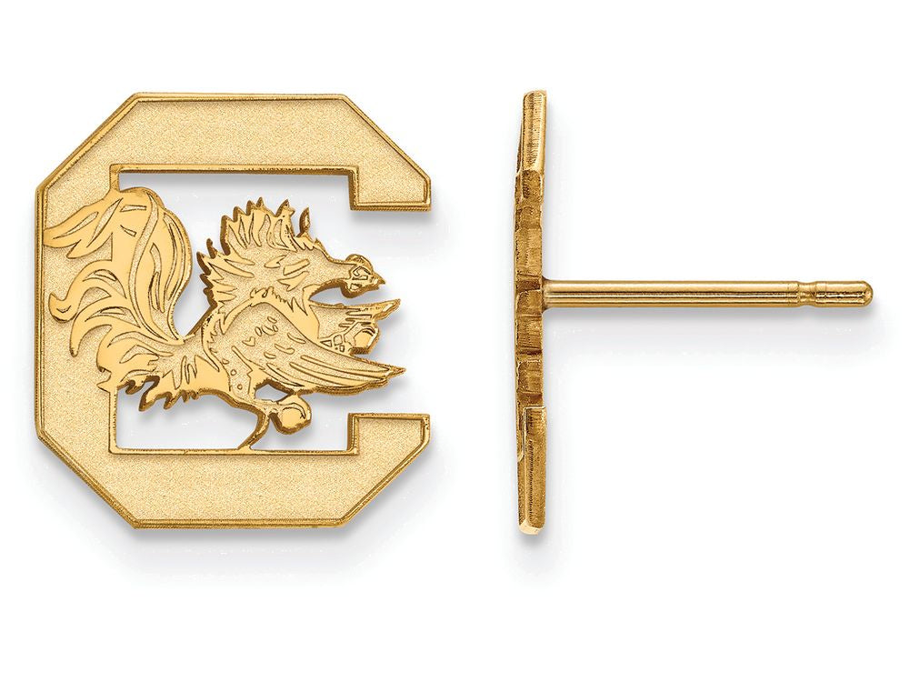 10k Yellow Gold Logoart University Of South Carolina Small Post Earrings