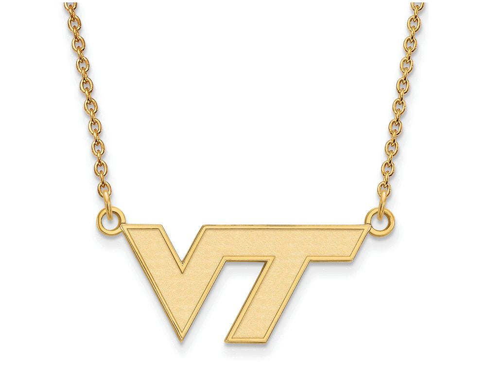 10k Yellow Gold Logoart Virginia Tech Small Pendant Necklace