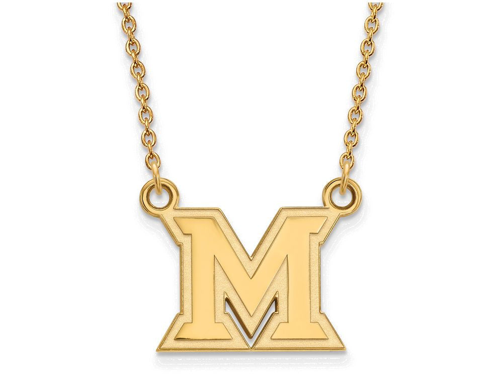 10k Yellow Gold Logoart Miami University Small Pendant Necklace